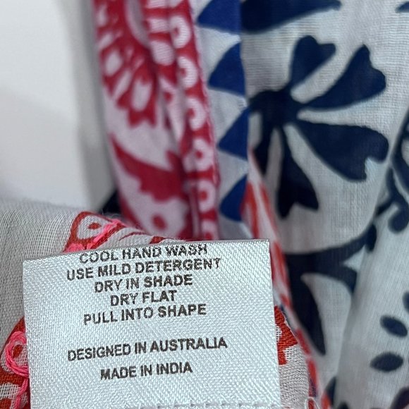 Kalypso 7 Sumba Strapless Dress Coverup, White Multi, Cotton, M - Picture 7 of 12